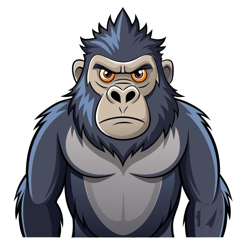 an angry gorilla cartoon character illustration vector