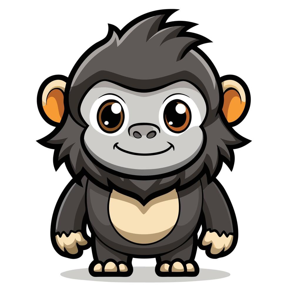 a cartoon monkey with big eyes and a big mouth vector