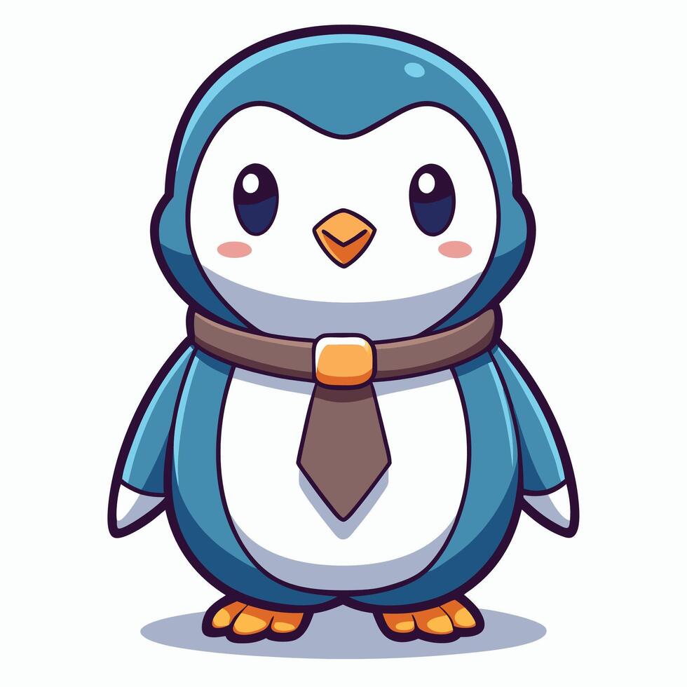 a cartoon penguin wearing a tie and tie vector