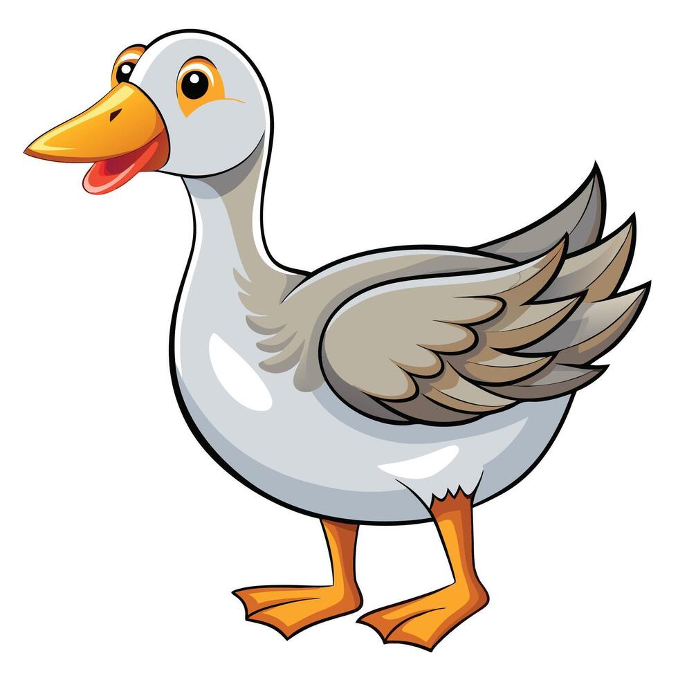 cartoon goose art vector