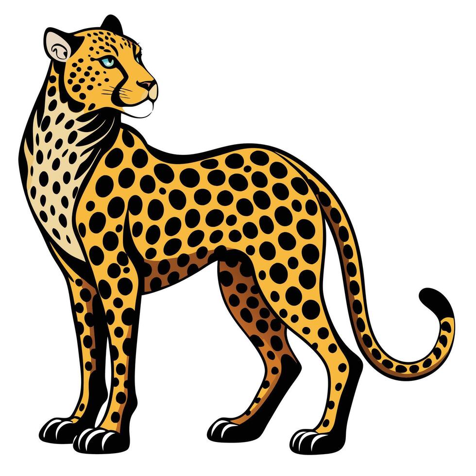 a cartoon leopard standing on its hind legs vector