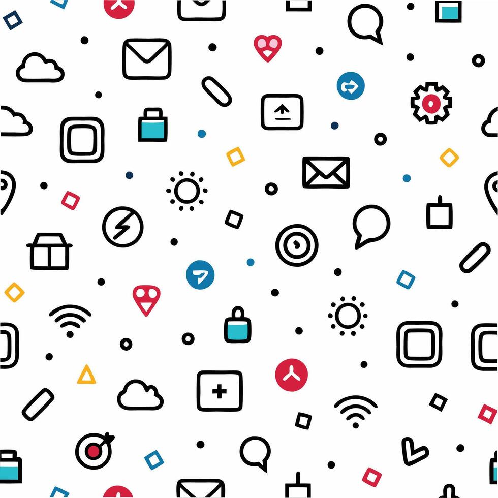 a seamless pattern with icons and icons vector