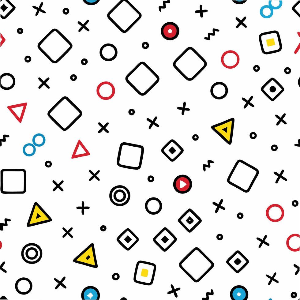 a colorful pattern with geometric shapes and arrows vector