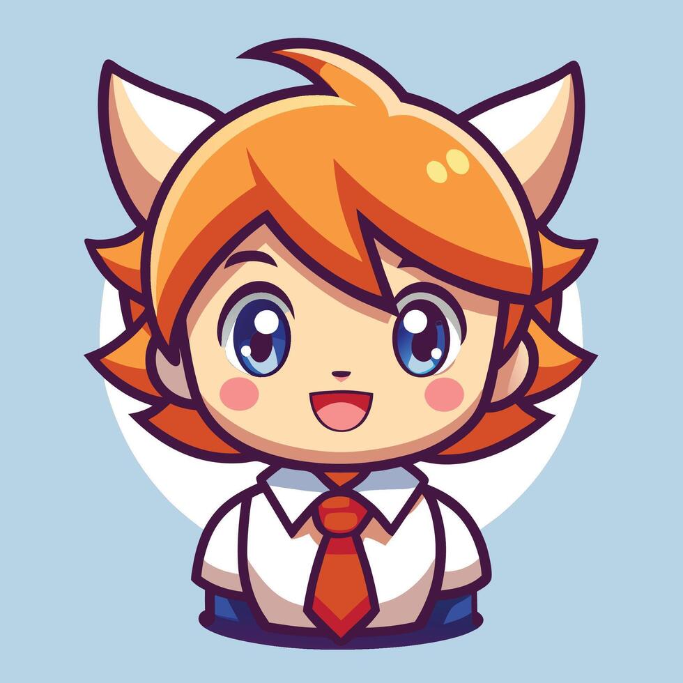a cartoon character with orange hair and a tie vector