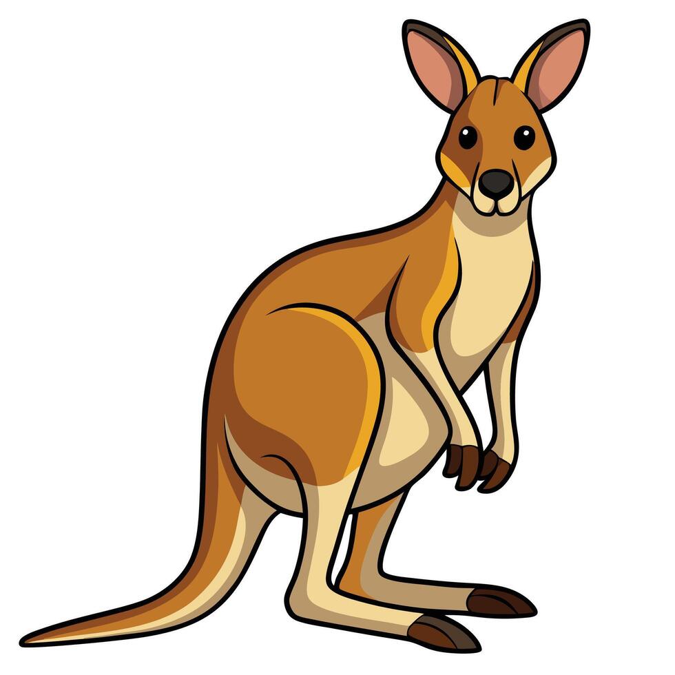 a cartoon kangaroo standing on one leg vector
