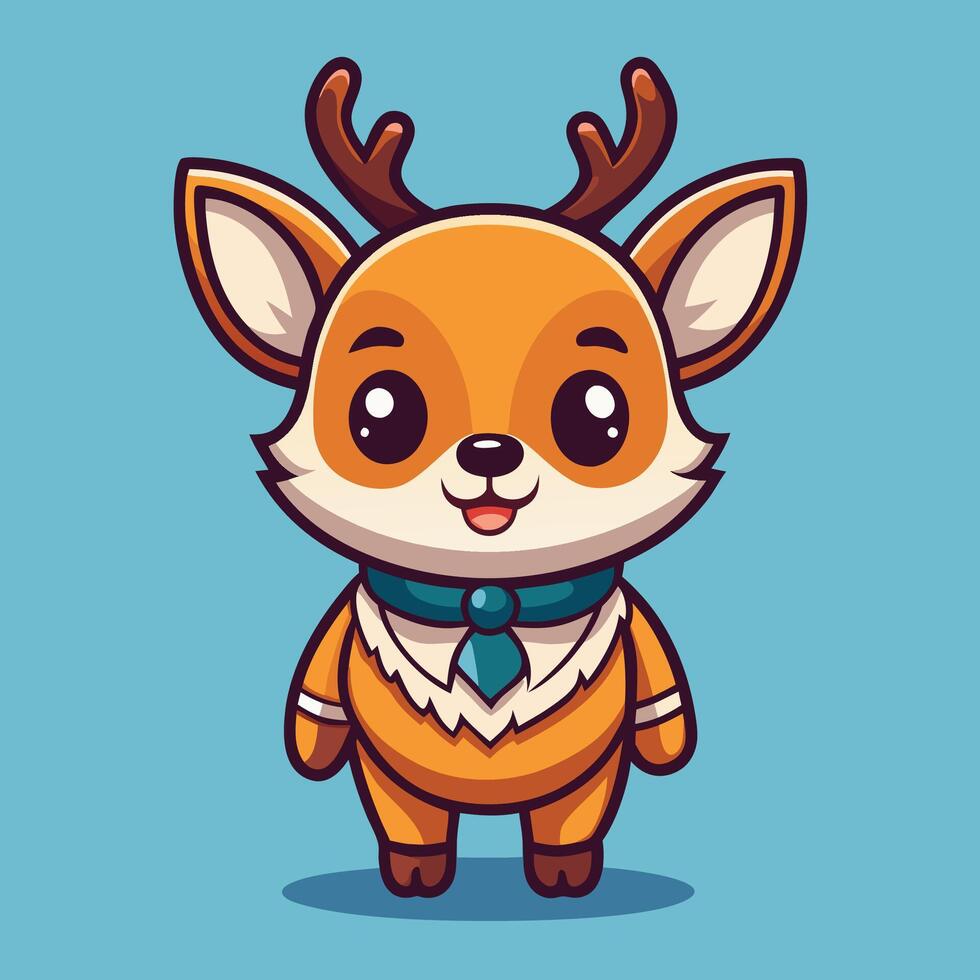cute cartoon deer with a bow tie and a bow vector
