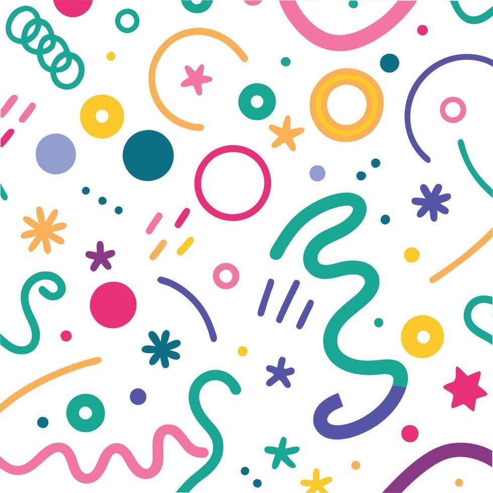 a colorful pattern with various shapes and colors vector