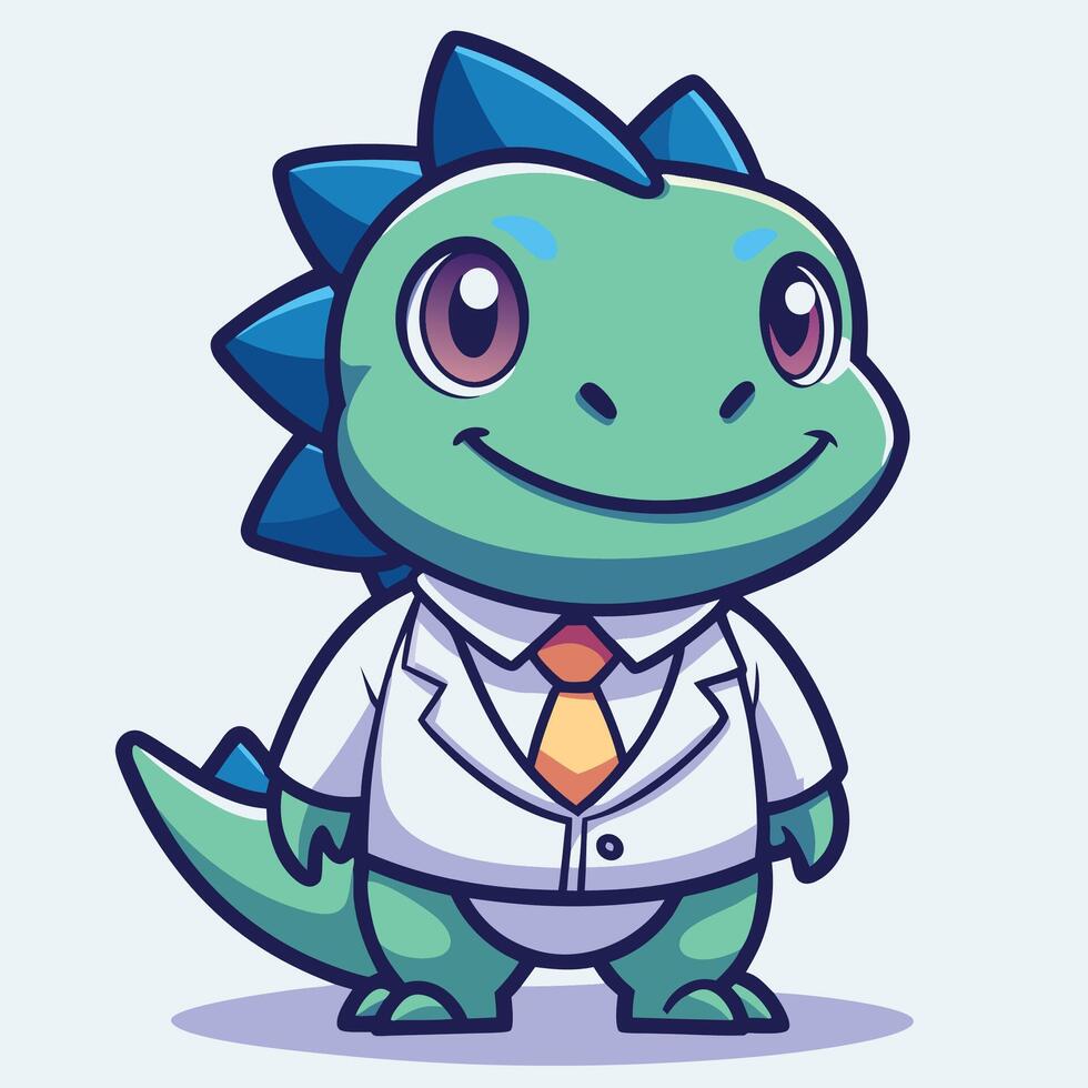 cartoon dinosaur in a suit and tie vector