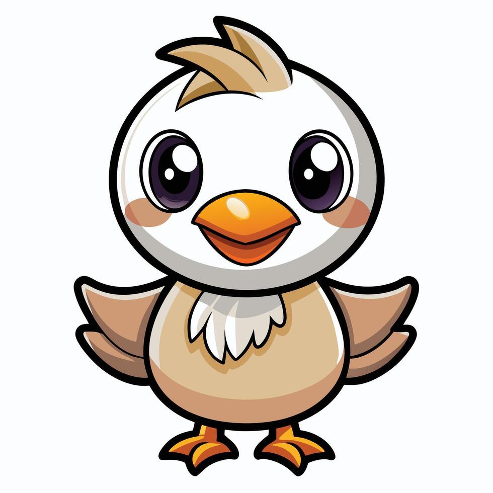 a cartoon bird with big eyes and a big beak vector