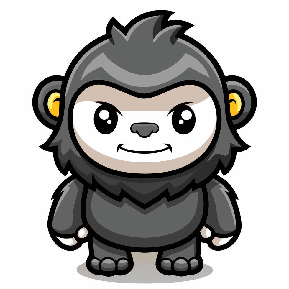 a cartoon gorilla with a big smile vector