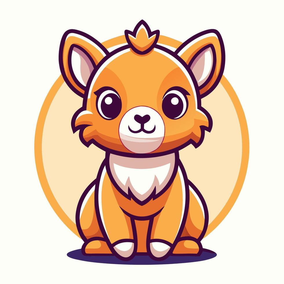 cute cartoon fox sitting on a white background vector
