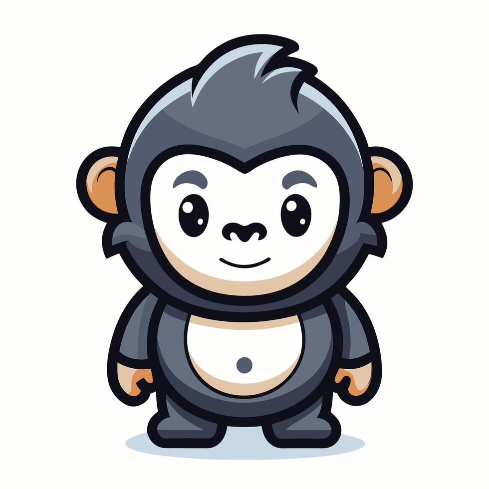 a cartoon monkey in a suit with a big smile vector