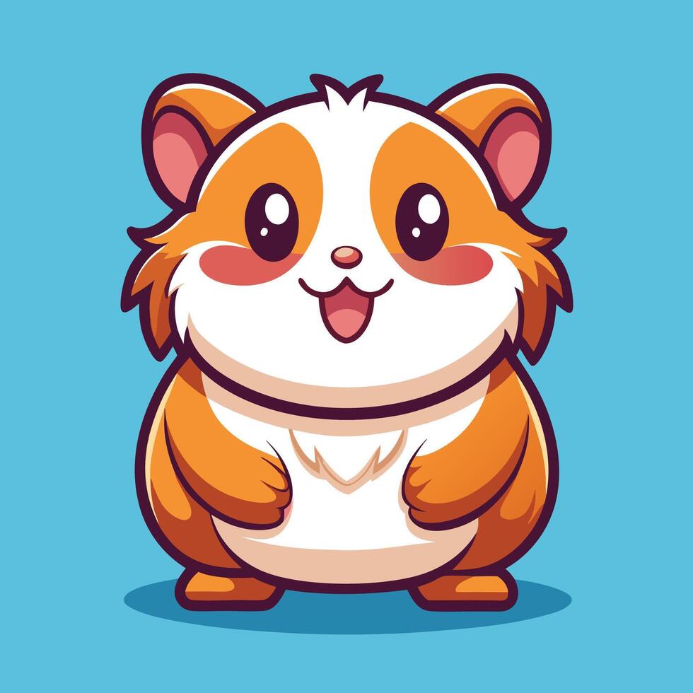 cute cartoon hamster illustration vector