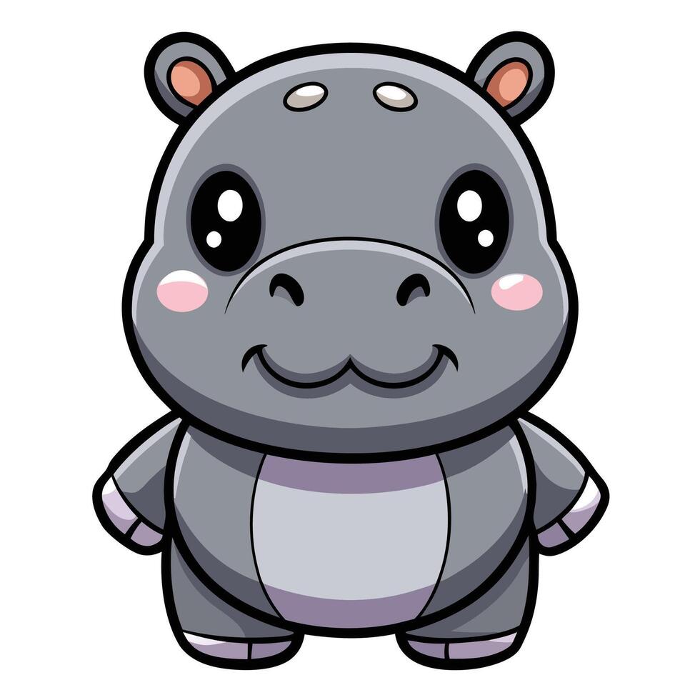 a cartoon hippo with a big smile vector