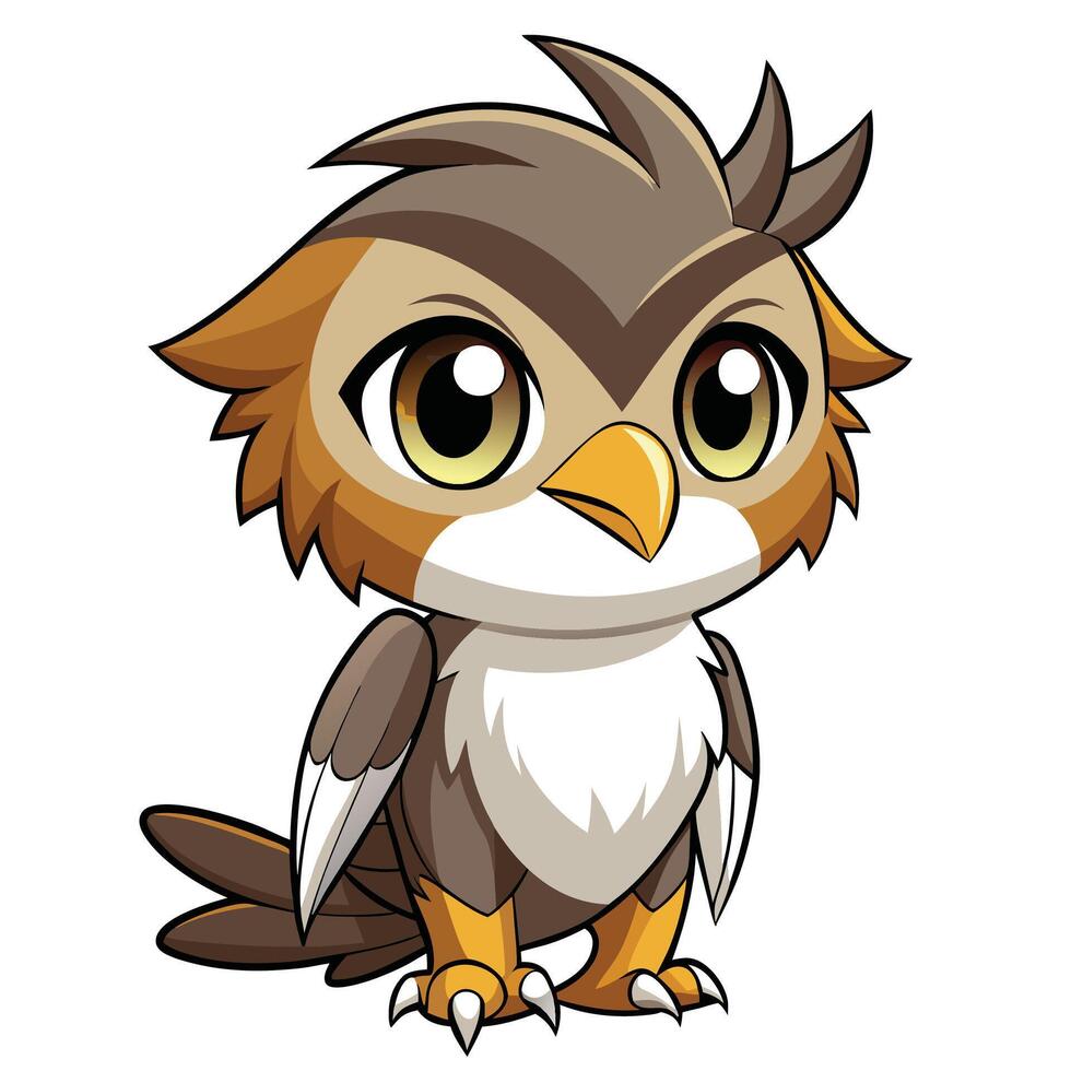 a cartoon owl with big eyes and a big beak vector