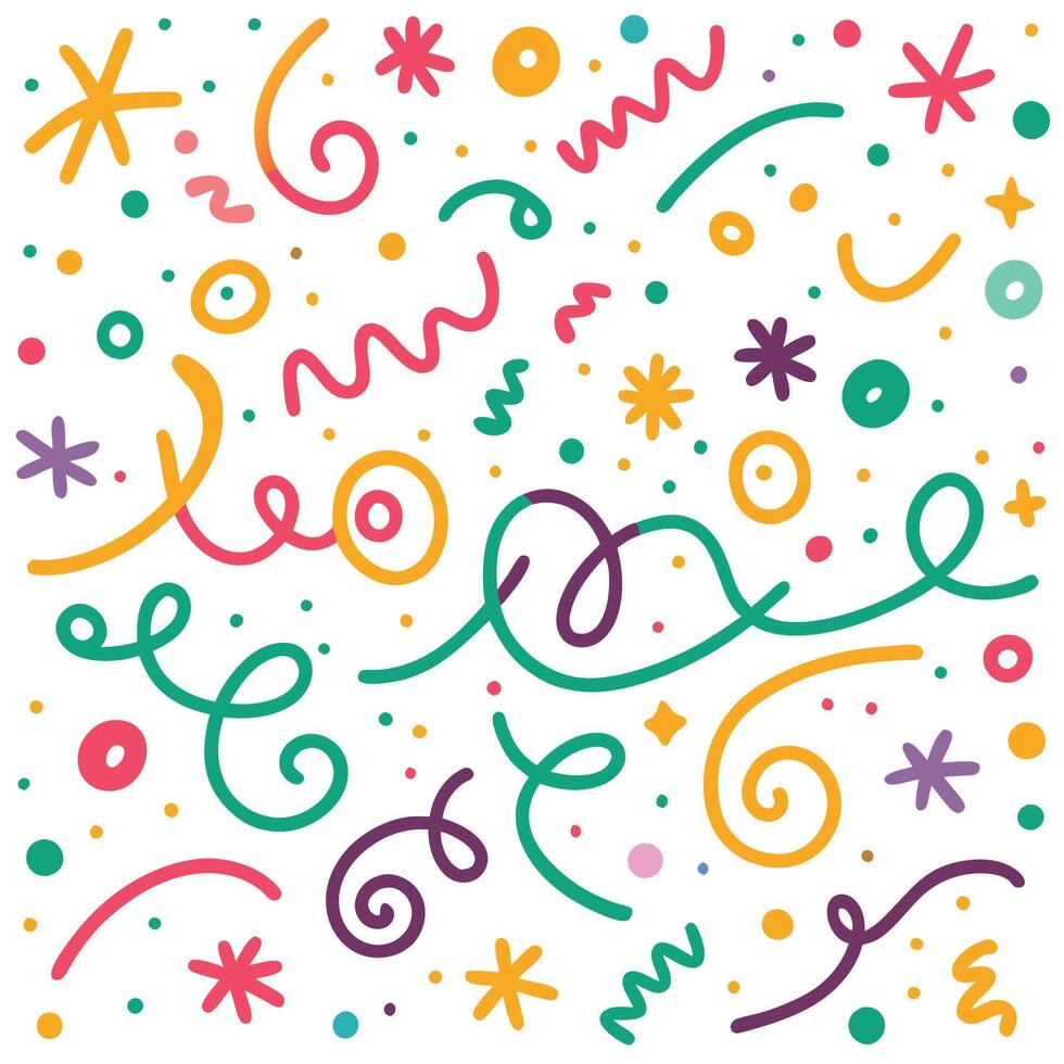 a colorful pattern with many different shapes and letters vector