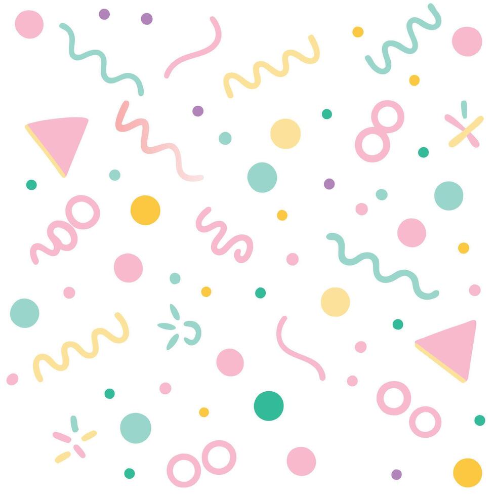 a colorful background with confetti and other shapes vector