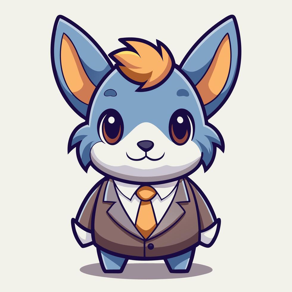 a cartoon fox wearing a suit and tie vector