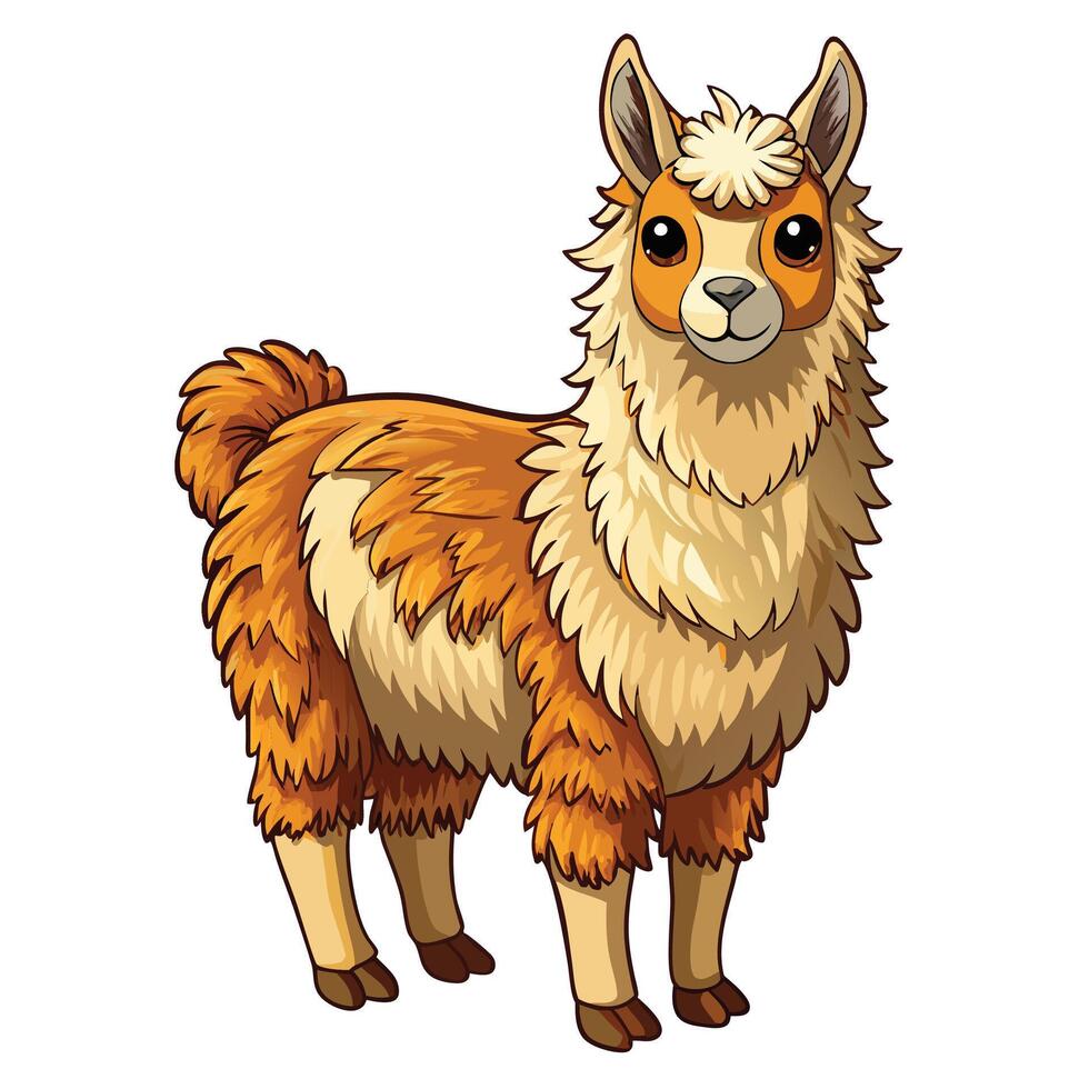 illustration of a cute llama vector