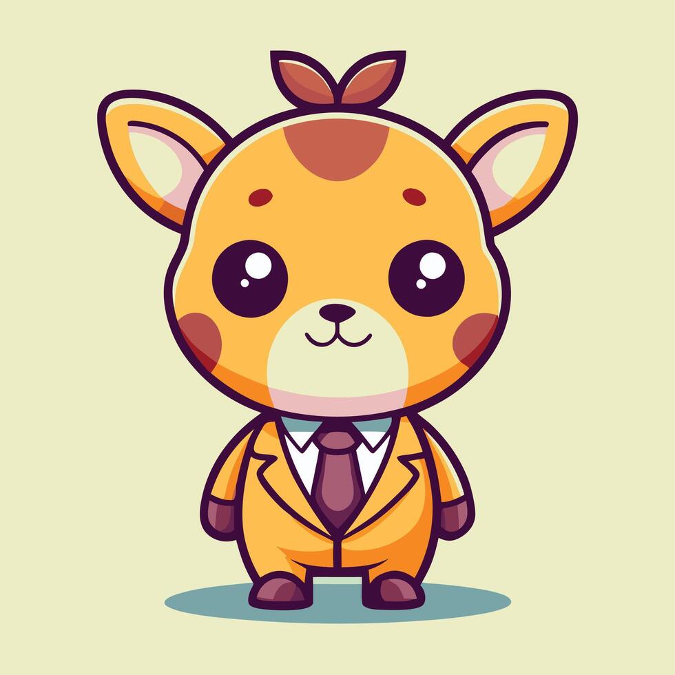 a cartoon giraffe wearing a suit and tie vector