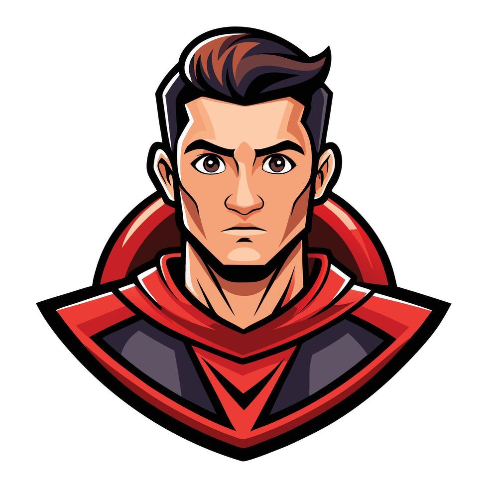 a cartoon avatar of a man in a red and black costume vector