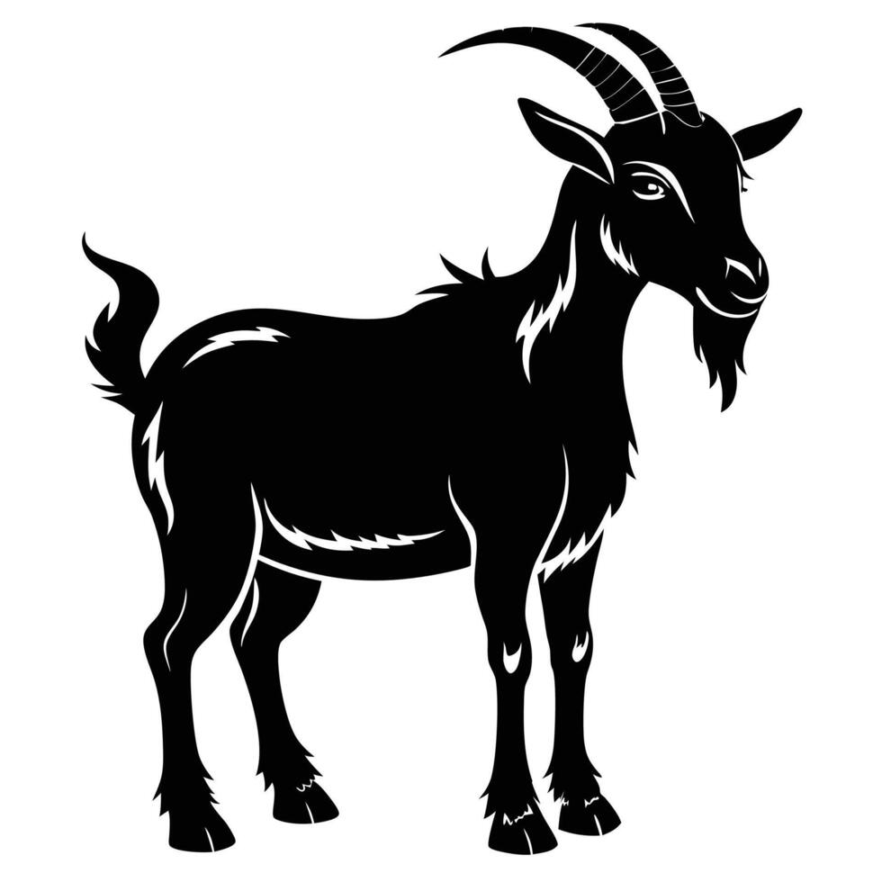 goat silhouette on white background vector