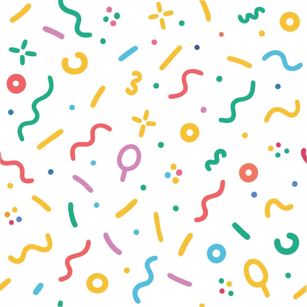 a colorful pattern with confetti and other items vector