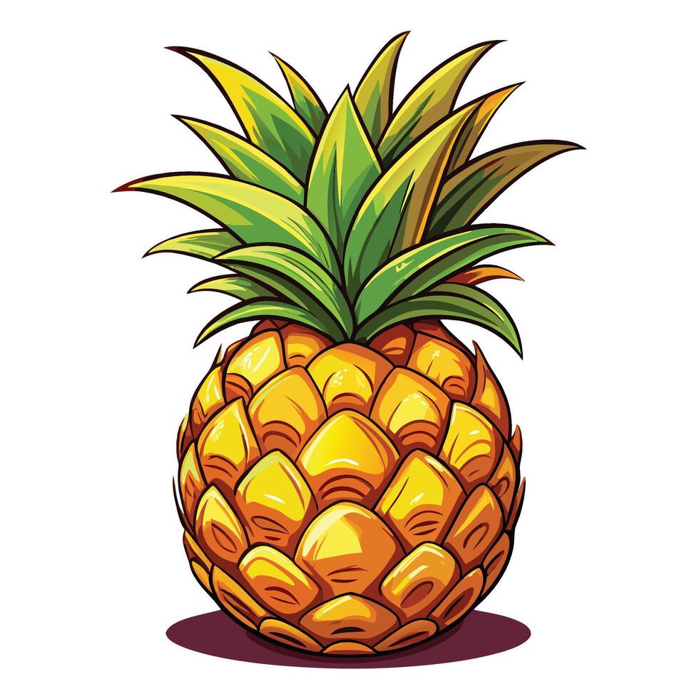 a cartoon pineapple on a white background vector