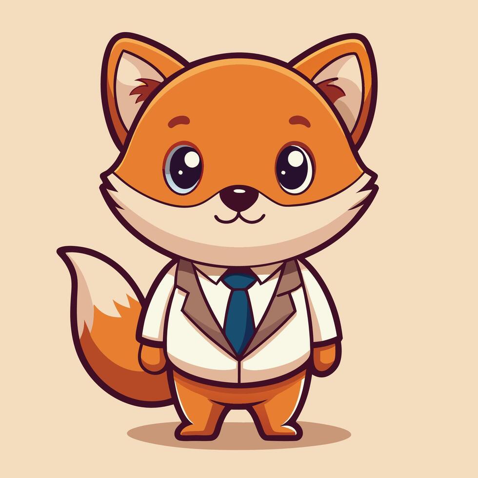 a cartoon fox in a suit and tie vector