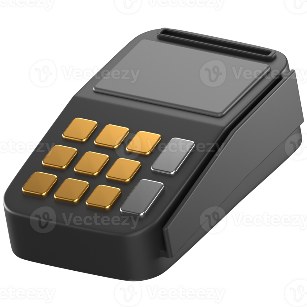 3d icon of a black pos machine png