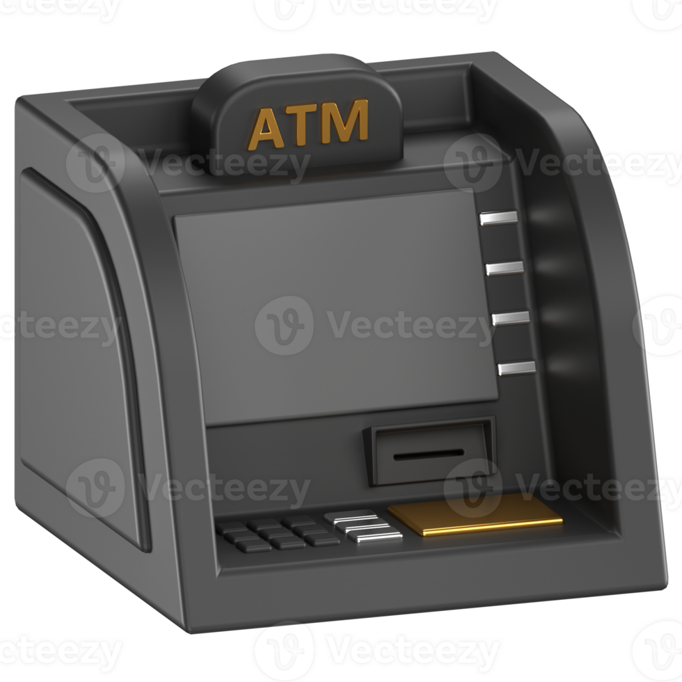 3d icon of a black ATM machine png