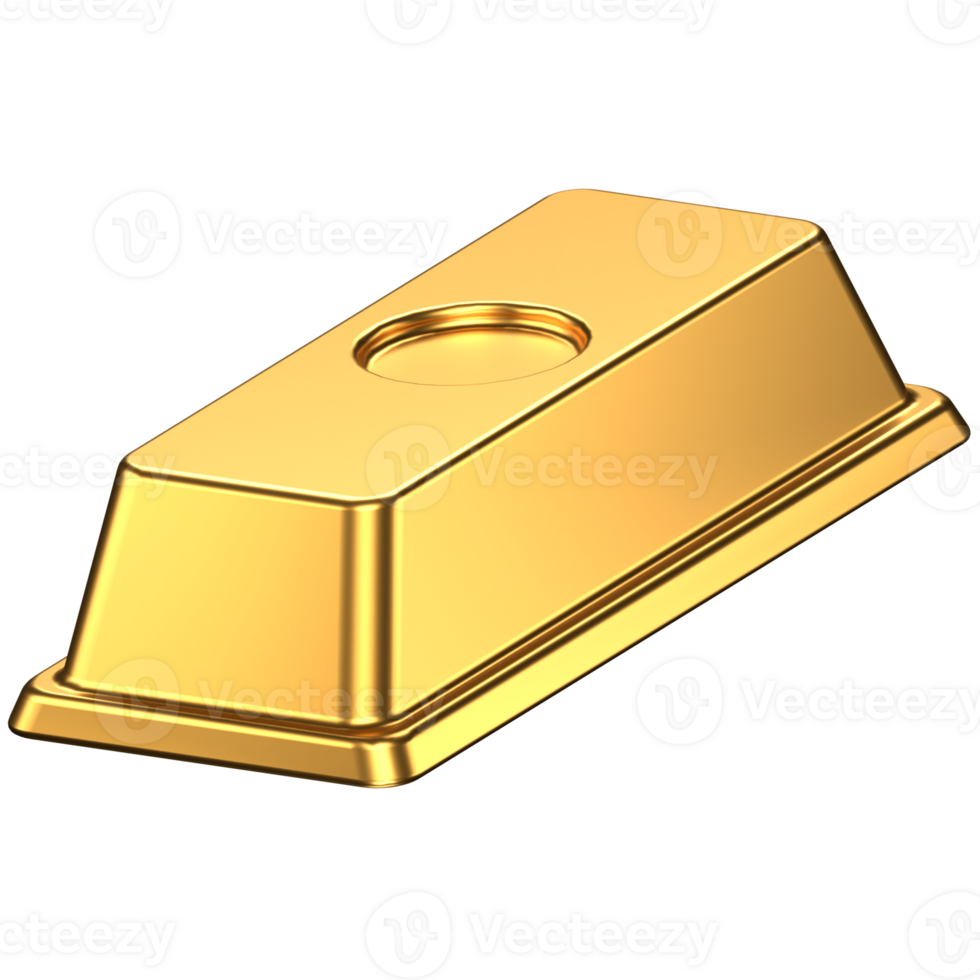 3d icon of a single gold bar png
