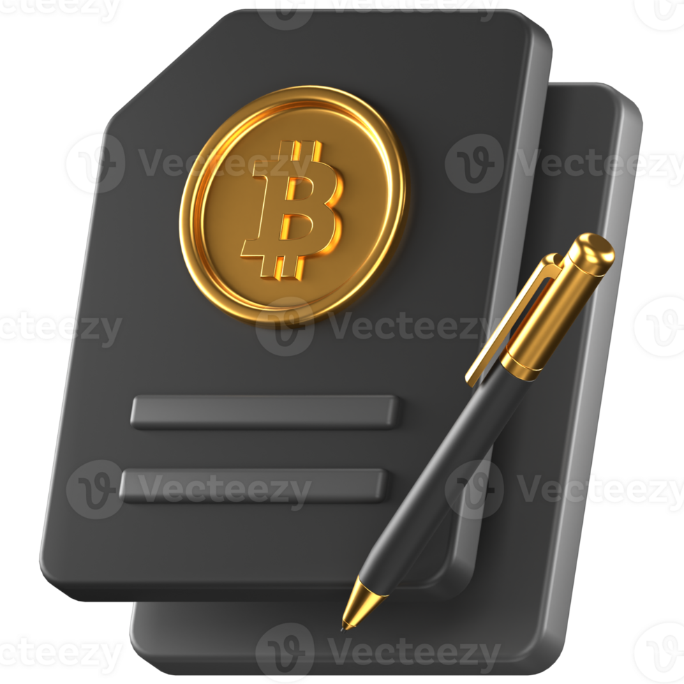 3d render of a bitcoin contract png