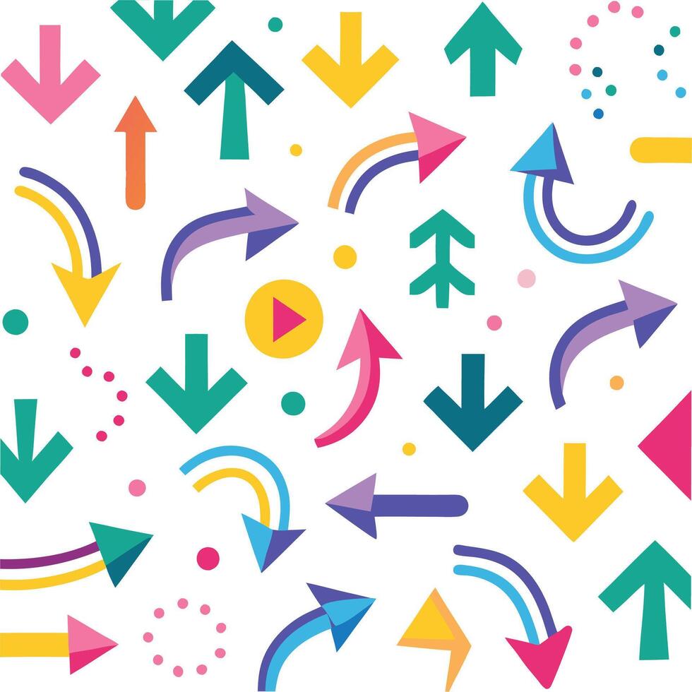 colorful arrows and arrows on a white background vector