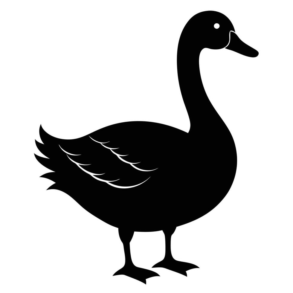 a black goose silhouette on a white background vector