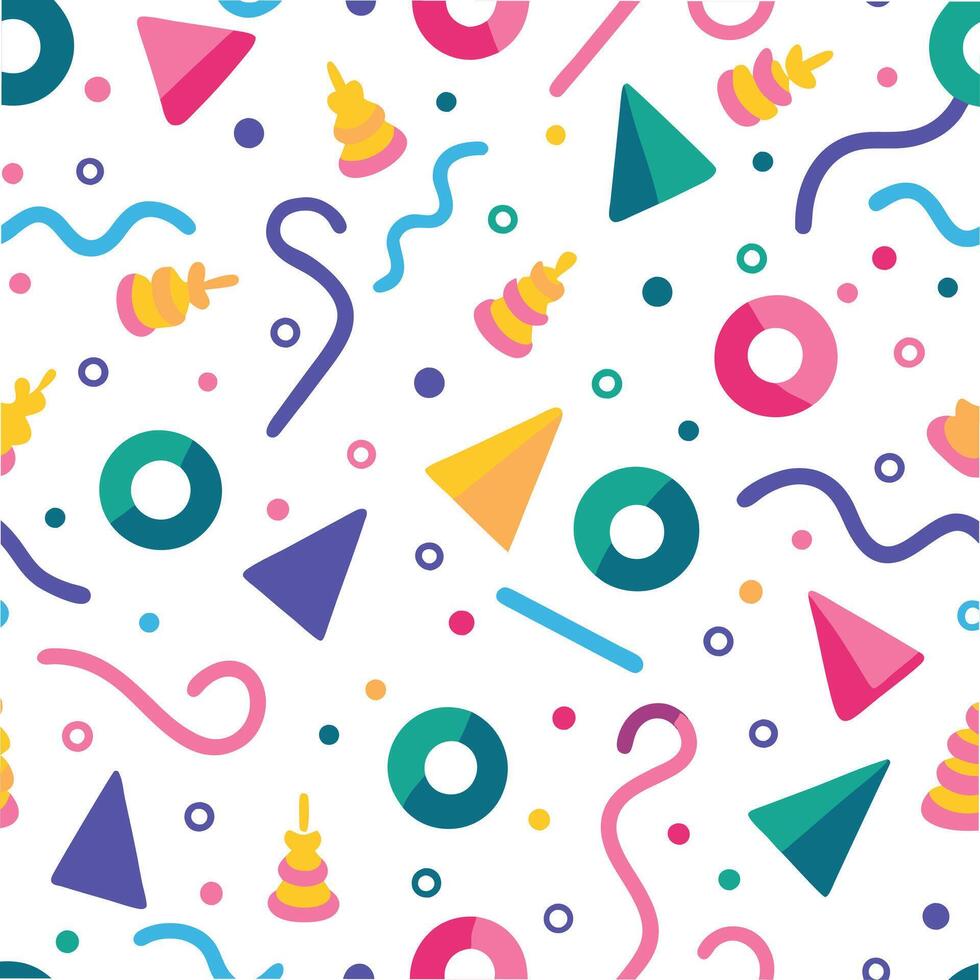 seamless pattern with colorful shapes and shapes vector