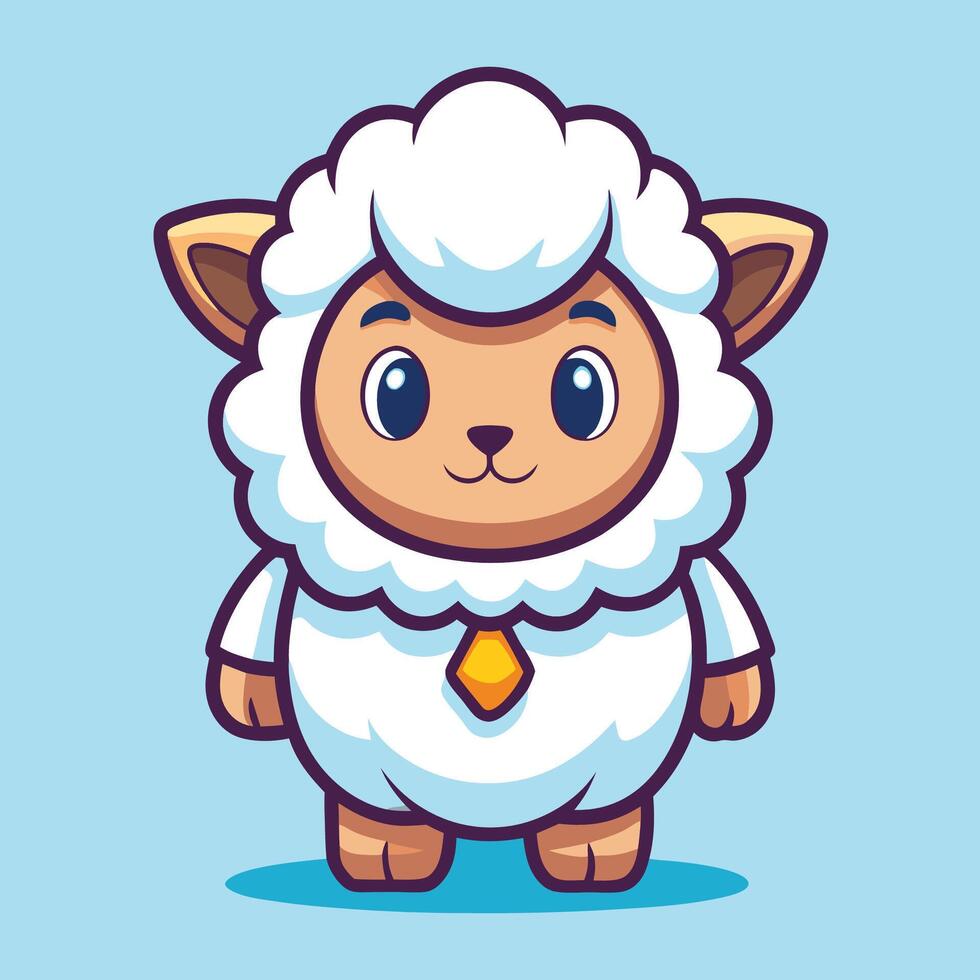 a cartoon sheep wearing a tie and standing vector