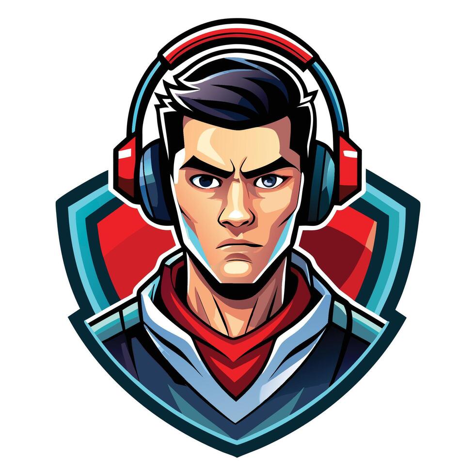 a man with headphones on his head vector