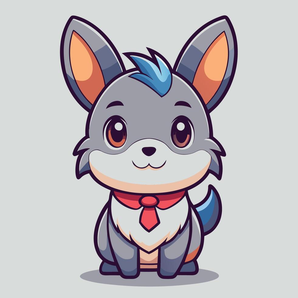 cartoon dog with blue eyes and a red tie vector