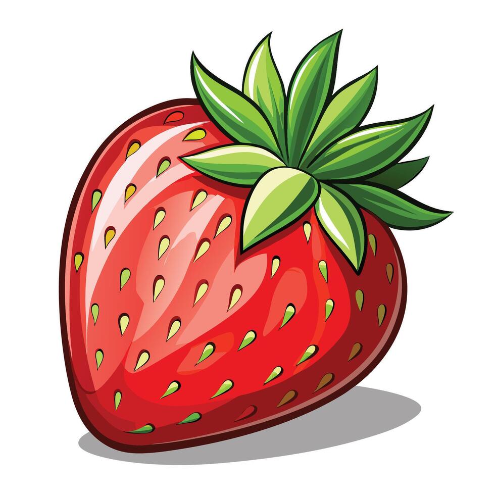 a strawberry is shown on a white background vector