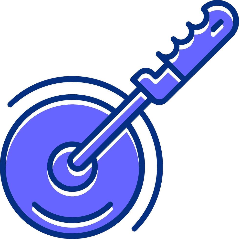 Pizza cutter Filled Slip Style Icon vector