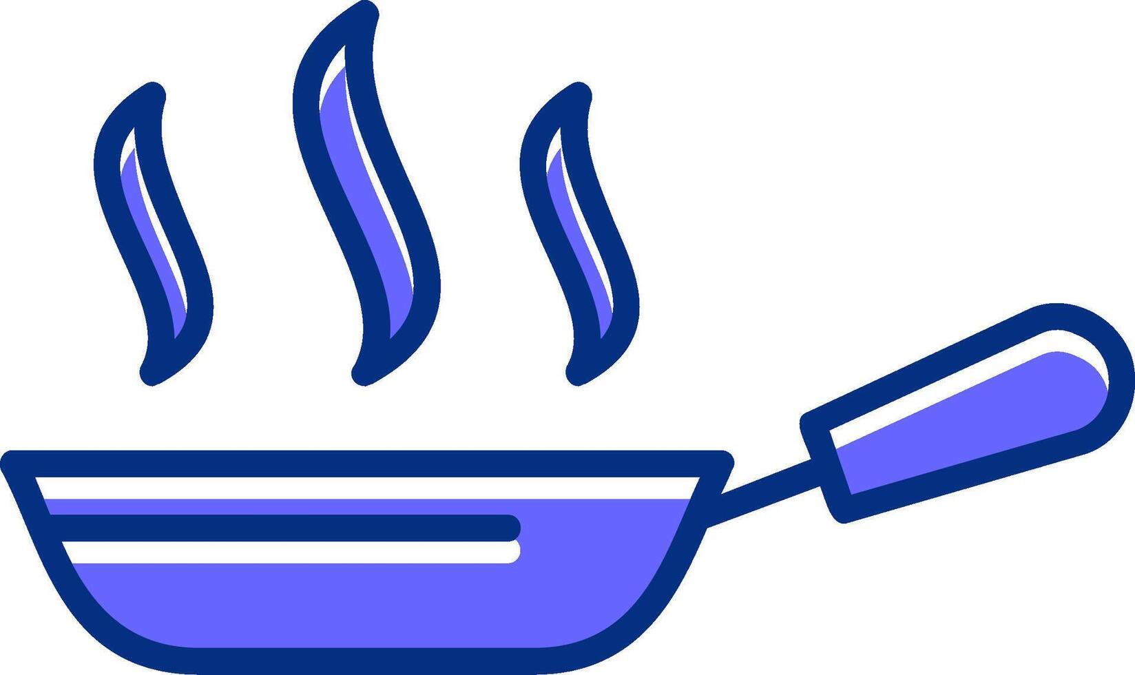 Frying pan Filled Slip Style Icon vector