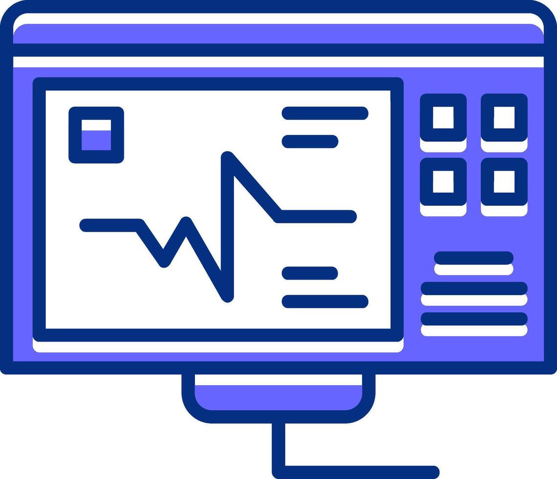 Ecg reading Filled Slip Style Icon vector