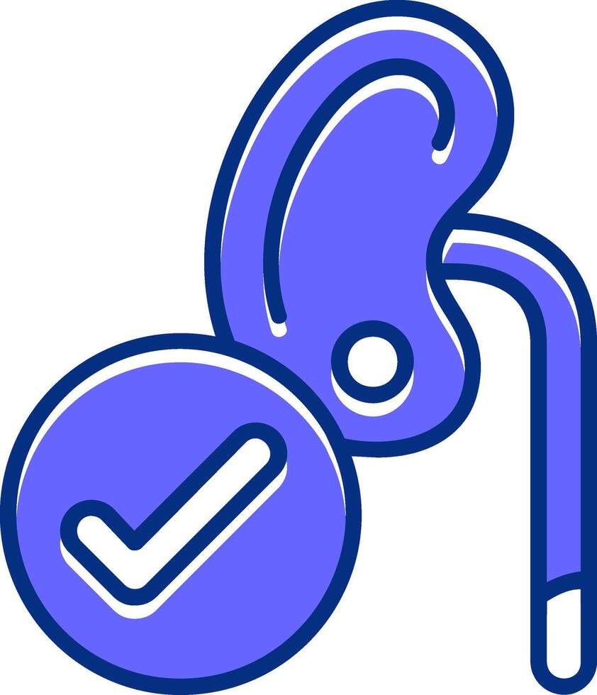 Kidney Filled Slip Style Icon vector