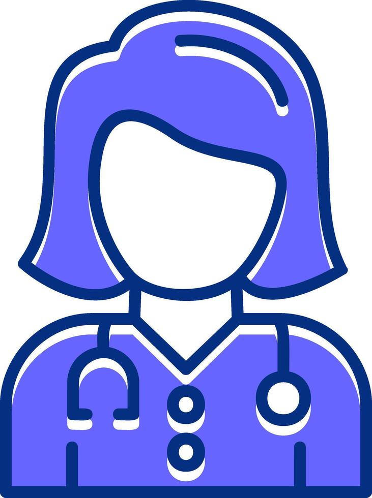 Woman doctor Filled Slip Style Icon vector