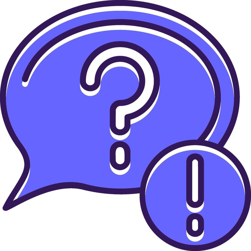 Question mark Filled Slip Style Icon vector