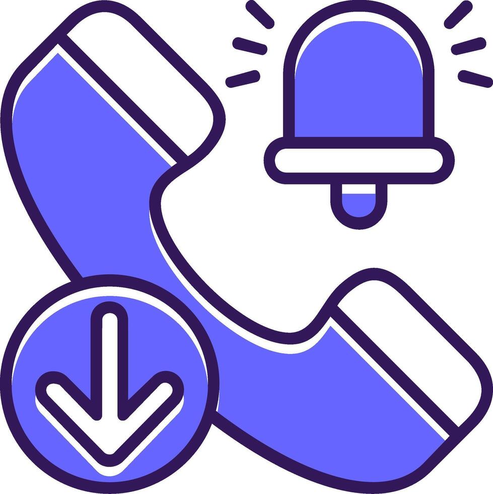 Ringing Filled Slip Style Icon vector