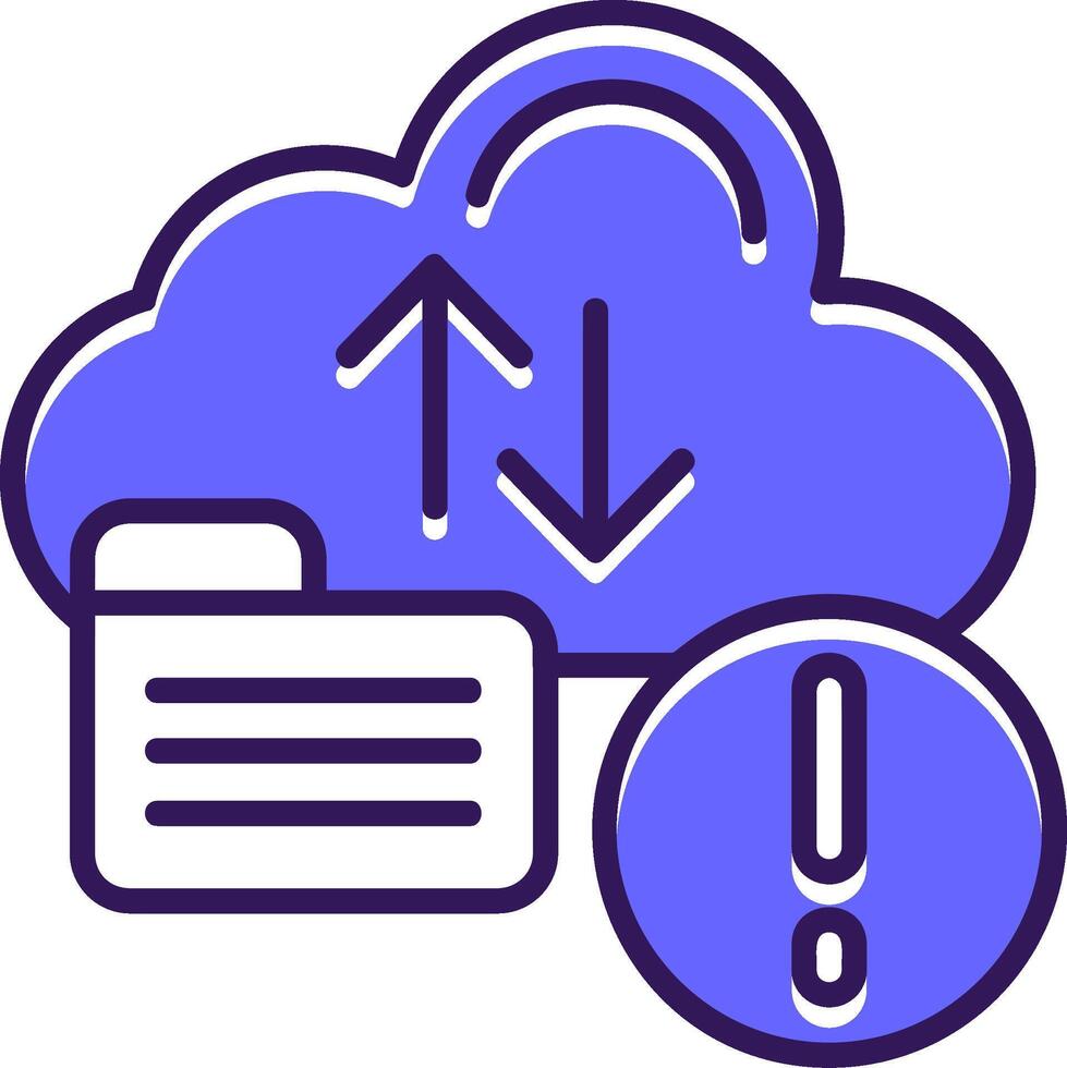 Cloud storage Filled Slip Style Icon vector