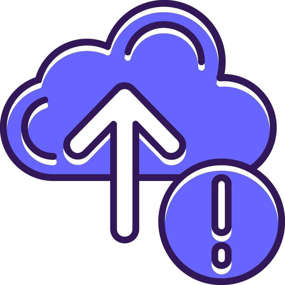 Cloud upload Filled Slip Style Icon vector