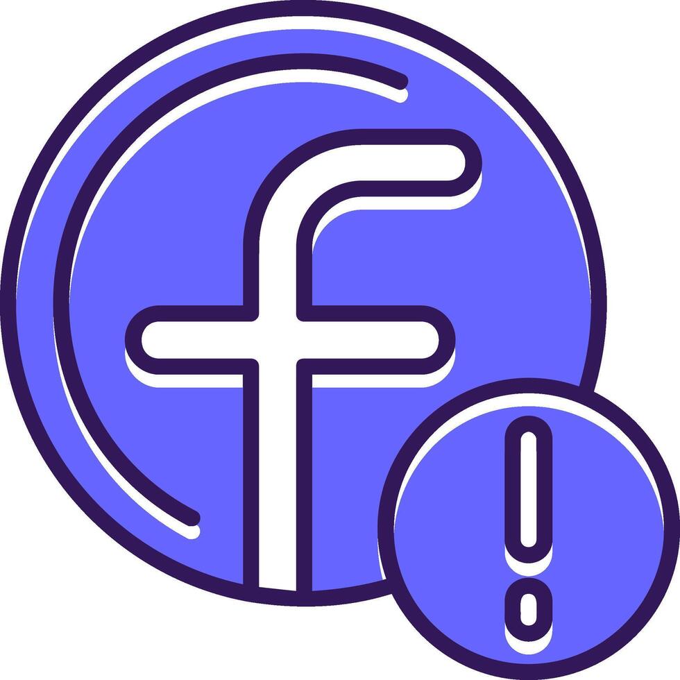 Facebook Filled Slip Style Icon vector
